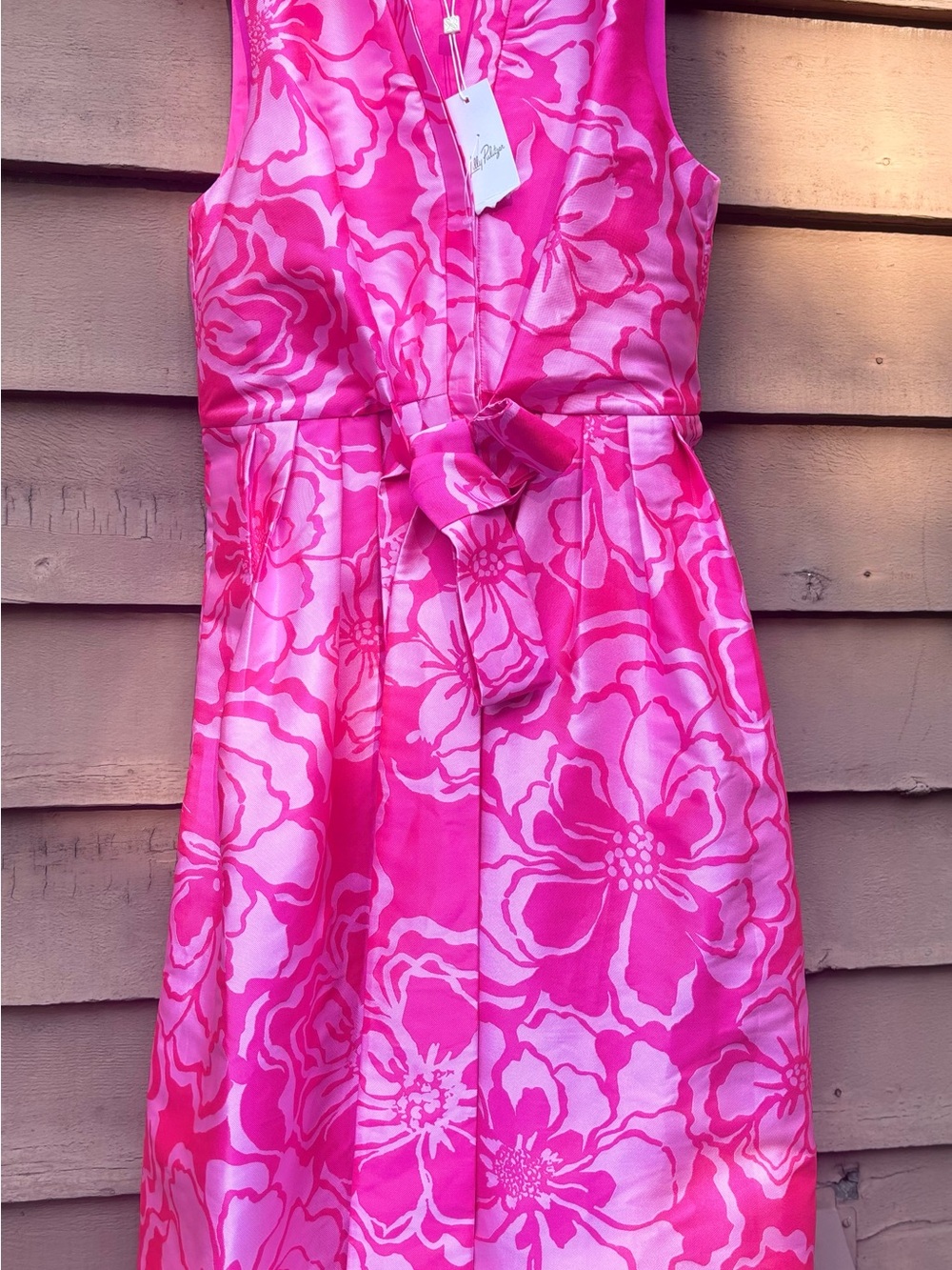 NWT Lilly Pulitzer Marria Satin Jacquard Maxi Dress Parigi Pink Floral Size 8 - Picture 3 of 16